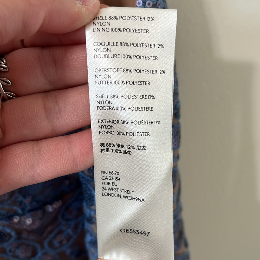 Free People Night Shimmers Mini Dress Blue Size 12 - Picture 13 of 13